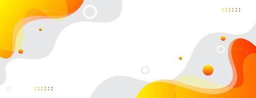 yellow and orange gradient fluid background. abstract wave banner design vector