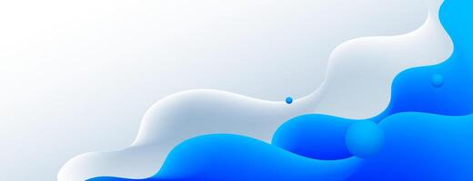 White and blue abstract fluid background. wave design vector