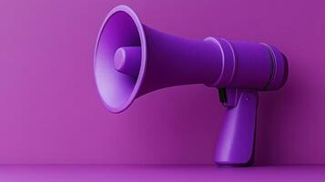 The megaphone rests silently against a purple wall, commanding attention effortlessly photo
