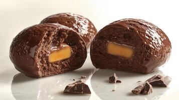 Soft chocolate shells with rich caramel interiors tempt chocolate lovers everywhere photo