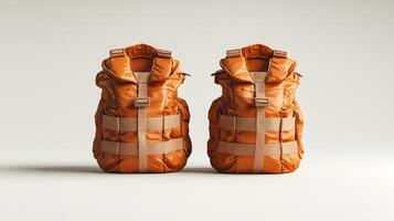 These striking orange backpacks showcase a stylish design and practical elements photo