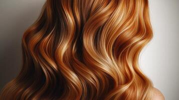 Thick, shiny locks glow with warm hues, showcasing stunning texture and color photo