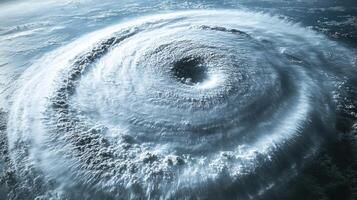 Powerful winds and swirling clouds create a mesmerizing natural phenomenon over water photo
