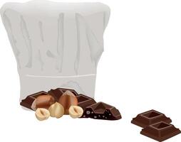 Chocolate and nuts in a bag vector