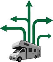 A rv with arrows pointing to it vector