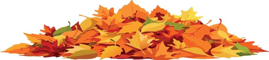 A pile of autumn leaves on a white background vector