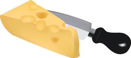 Cheese with knife vector