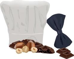 A bag of nuts and chocolate on a white background vector