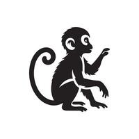 Creative simple monkey silhouette Style with white background vector