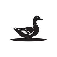 Creative simple Duck and Swan silhouette Style with white background vector