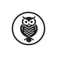 Creative simple Owl Bird silhouette Style with white background vector
