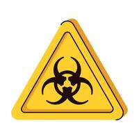 Biohazard triangle symbol. Hand draw, flat illustration. vector