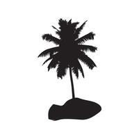 Creative simple Palm tree silhouette Style with white background vector