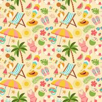 Summer Vibes A Playful Pattern of Beach Fun vector