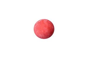 Delicious colorful asian mochi sweets with rice dough shell and fruit filling photo