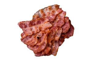 Delicious crispy bacon grilled with salt and spices photo