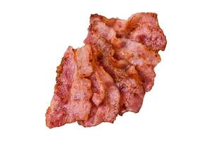 Delicious crispy bacon grilled with salt and spices photo