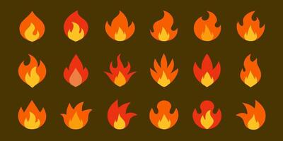 Complete Collection of Fire and Flame Symbols for Digital Use vector