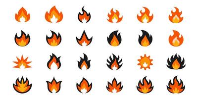 Bright and Bold Flame Icons Set for Posters, Websites, and Banners vector