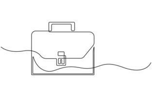 Briefcase Continuous Line Illustration vector