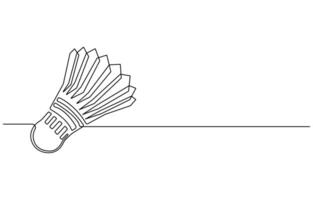 One continuous single line of badminton for sport theme isolated on white background vector