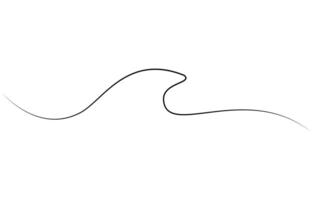 One single line simple ocean wave drawing vector