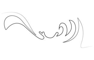 Sea wave continuous line drawing illustration vector