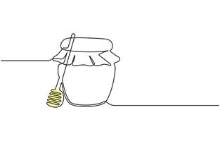 Honey Jar Editable Continuous Line Icon vector