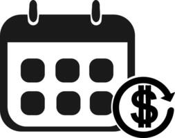 A calendar with dollar signs and a dollar sign icon vector