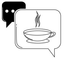 A cup of coffee and a speech bubble vector