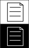 Two black and white icons of a document and a piece of paper vector