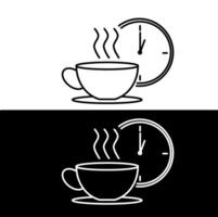 Coffee and clock icon illustration vector
