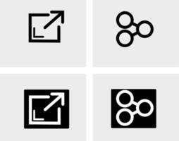 Four icons of different shapes and sizes vector