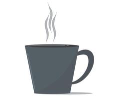 A cup of coffee with steam coming out of it vector