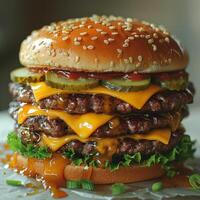 Photo of a beef burger sandwich