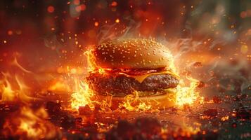 Photo of a beef burger sandwich