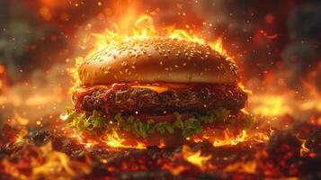 Photo of a beef burger sandwich