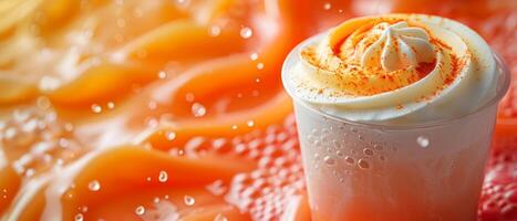 Photo of a cup of ice cream with cream splash