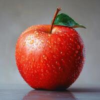 Photo of a apple fruite with grey background