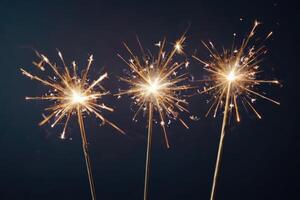 decorative sparklers with sparks photo