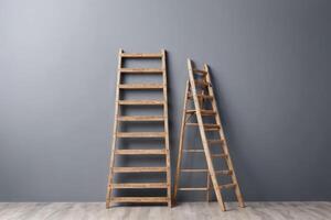 front view target with wooden ladder copy space photo