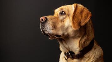 A dog is looking up at something photo