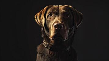 A brown dog is looking at the camera photo