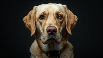 A dog with a black background photo