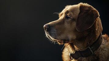A dog is looking up at the sky photo