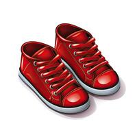 A pair of red sneakers on a white background photo