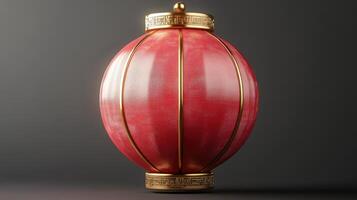 Red and gold chinese paper lantern hanging in the air photo