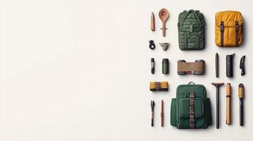 Essential Adventure Equipment for Camping and Climbing - Backpacks, Tools, and Gear for Outdoor Enthusiasts photo