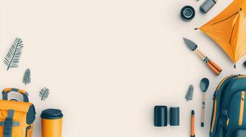 Essential Adventure Equipment for Camping and Climbing - Backpack, Tent, Tools, and Gear for Outdoor Enthusiasts photo