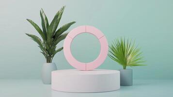 Modern Customer Journey Concept with Minimalist Design and Greenery Elements for Business and Marketing photo